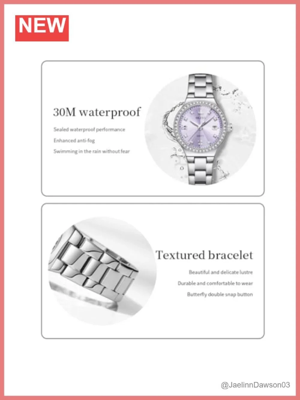 Women's Stainless Steel Dress Watch Luminous Analog Quartz
